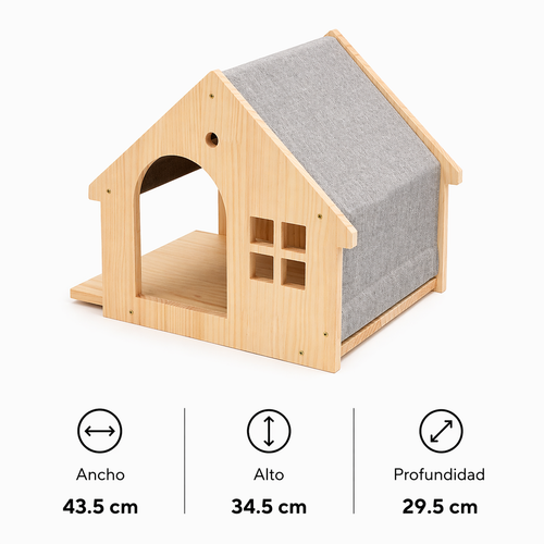 Casa Mural para Gatos de Madera Natural – Modelo B CatLoft