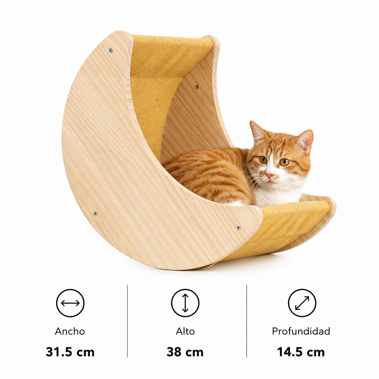 Plataforma Luna Mural para Gatos de Madera Natural CatLoft