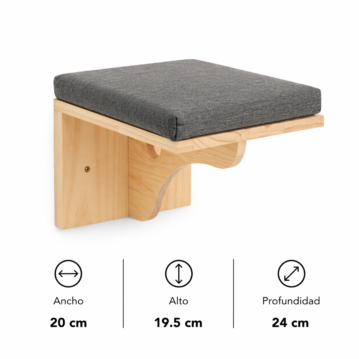 Plataforma Mural para Gatos de Madera Natural – Modelo B CatLoft