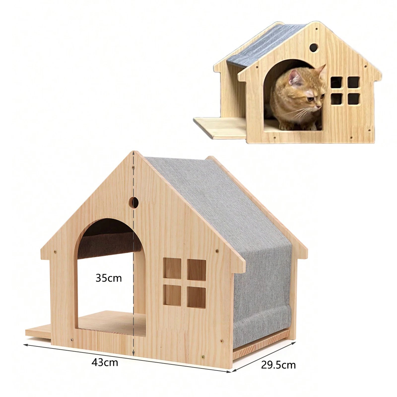 Circuito mural 3D para gatos. Casa, hamaca y escalones