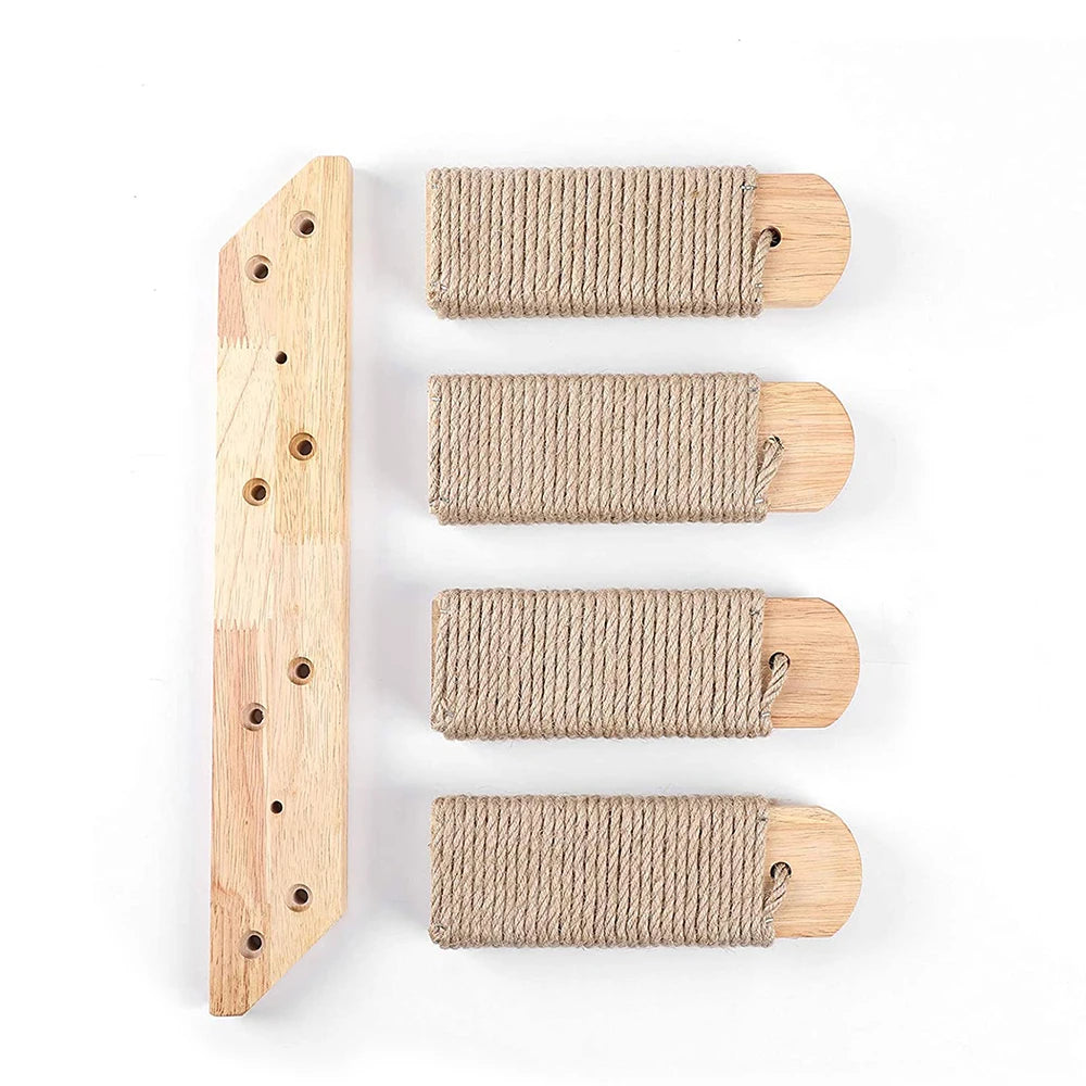 Circuito mural nórdico para gatos. Módulos de madera maciza