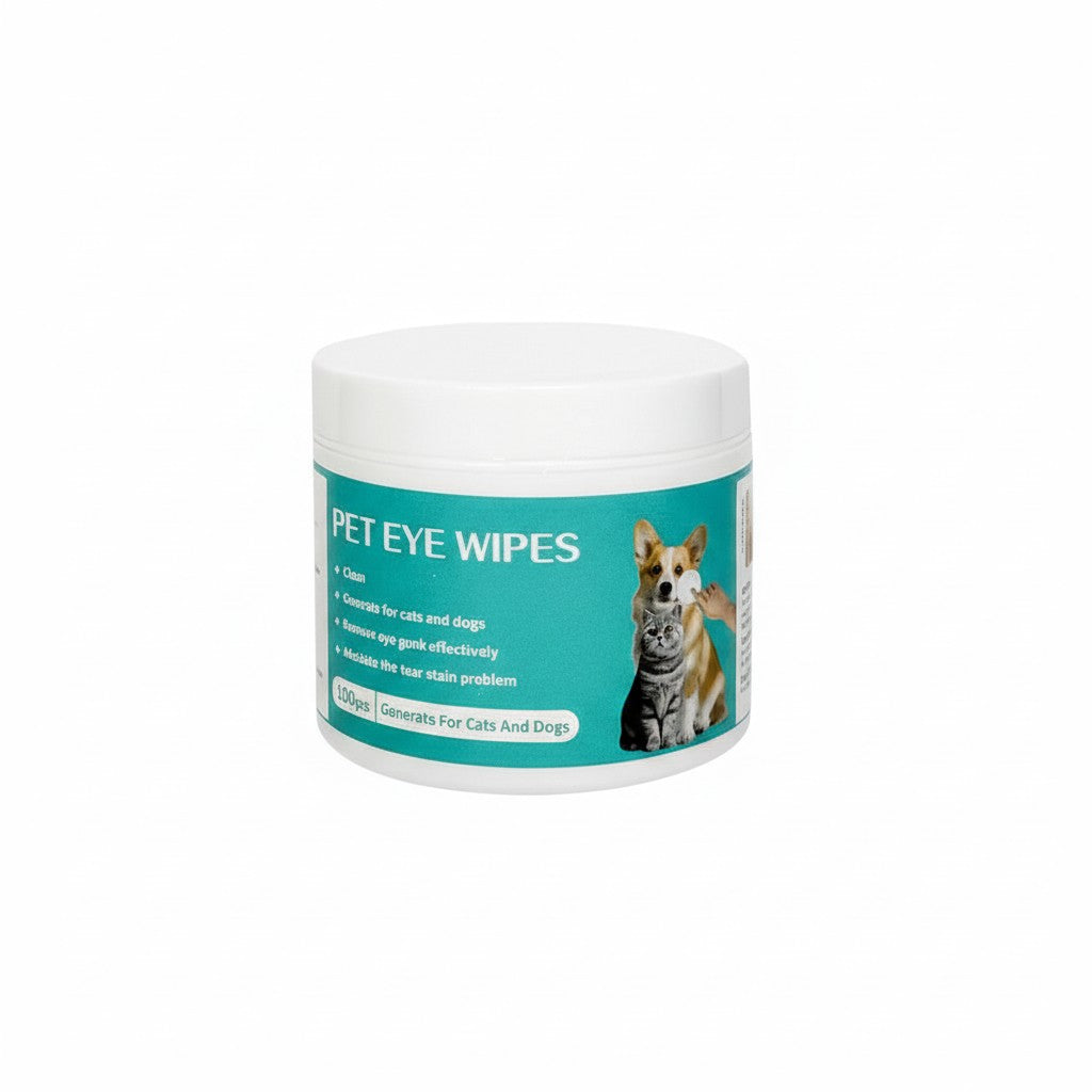 CatLoft pet eye wipes gently clean cat and dog eyes, removing tear stains and eye gunk. Soft, disposable wipes for daily hygiene.